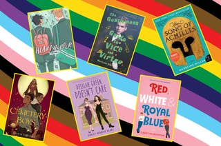 Six book covers include